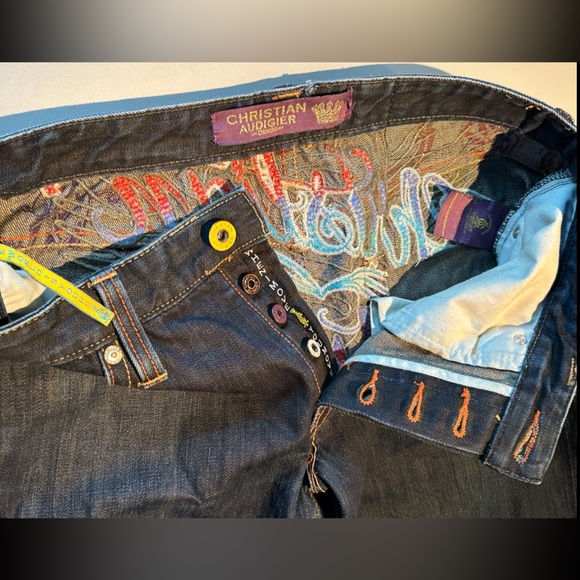 Christian Audigier Denim Jeans Panther Ed Hardy Style Size 32 - 34 - Picture 9 of 14